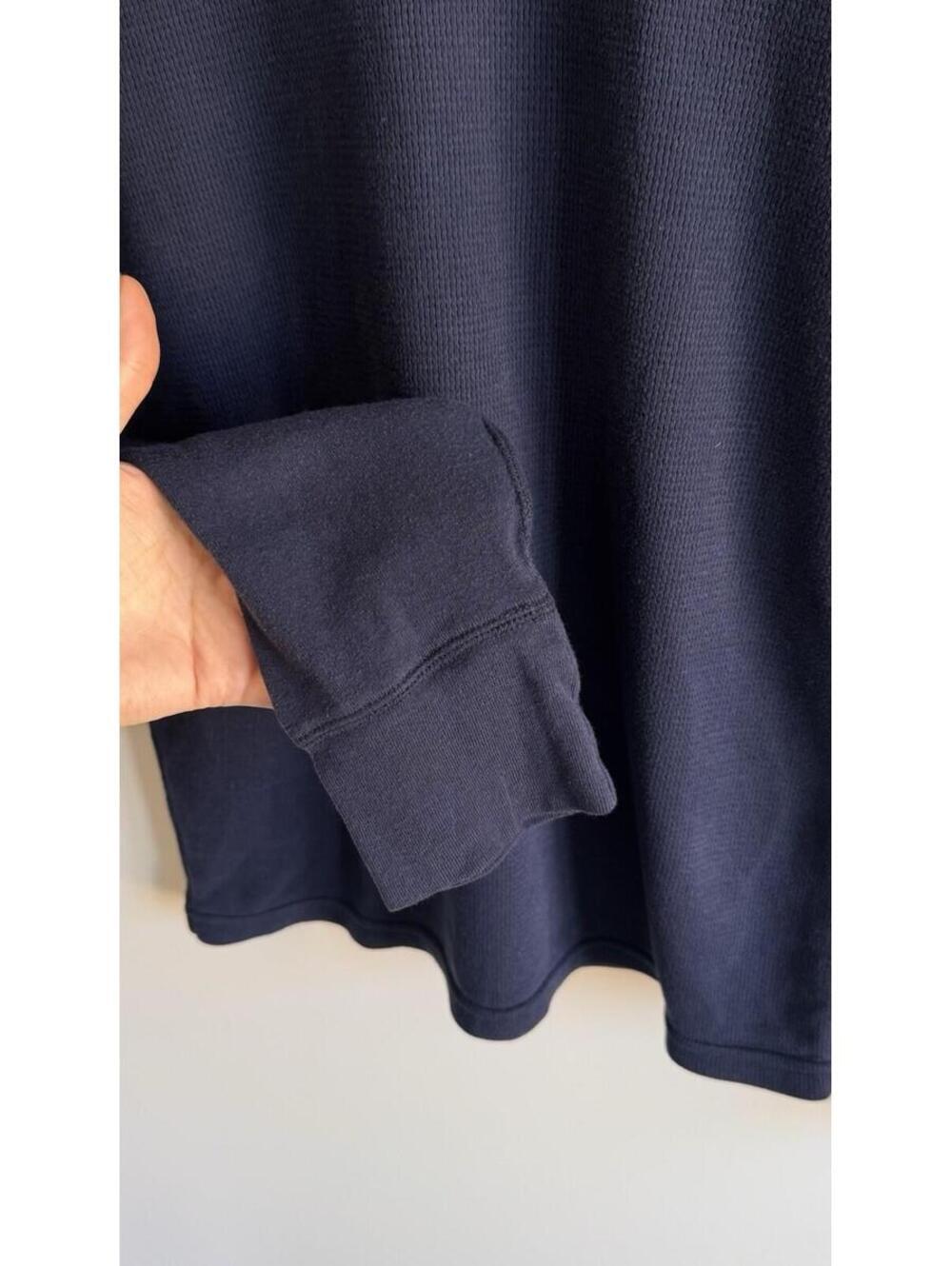 Polo Ralph Lauren Sleepwear Waffle Knit Thermal Shirt Navy Long Sleeve M - Picture 4 of 7